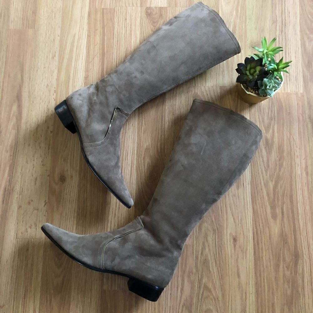 FURLA Tan Suede Leather Knee High Boots Made In Italy Women’s SIZE 40 / 9.5